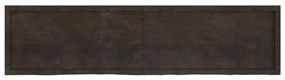 sötétbarna kezelt tömör tölgyfa fali polc 200 x 50 x (2-6) cm