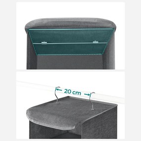 Gardrób ruharendszerező, összecsukható tárolórendszer, szürke