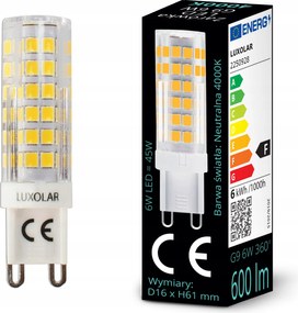 Led Izzó G9 6W Smd 4000K Nw 600lm Semleges szín