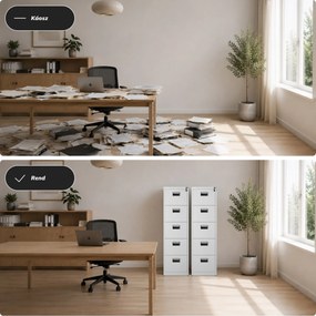Fém kartotékszekrény szürke: SARA V5, 460 x 1625,5 x 600 mm