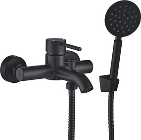Kádtöltő Csaptelep Fali Zuhanyszettel Fekete Szett