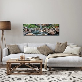 Kép - Svartifossi vízesés, Izland (órával) (90x30 cm)