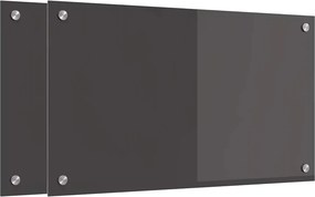 vidaXL Konyhai splashback 2 pcs Sötétszürke 70 x 40 cm edzett üveg