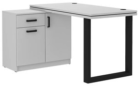 PC asztal Mantela 140 (világosszürke + fekete). 1041346