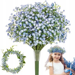 Mesterséges Apró Virágok Gipsz Dekoráció Csokor Ág Kék 10DB