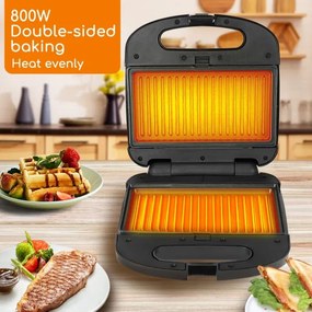 Aigostar - Szendvics készítő 800W/230V fekete