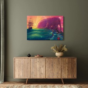 Kép - Olajfestmény, Vitorlázás egy fantasztikus birodalomba (90x60 cm)