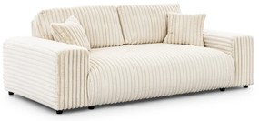 Krémszínű kordbársony kanapé 213 cm Justin – Ropez