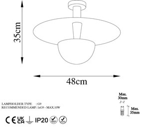 Rézszínű függőlámpa fém búrával ø 48 cm Kurt – Opviq lights