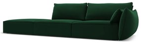 Sötétzöld bársony kanapé, jobb oldali 264 cm Vanda – Mazzini Sofas