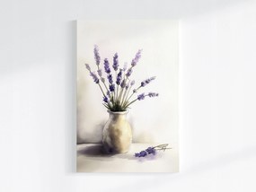 Vászonkép Canvas Dekoráció Virágok Levendula Váza Természet 40x60
