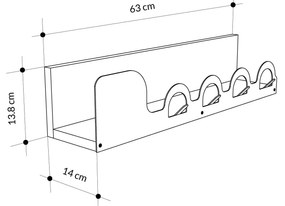 Fali fogas Liora Hanger - Sapphire, Oak