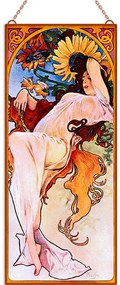 Alfons Mucha - Évszakok III. (Garnitúra) üvegkép, falikép