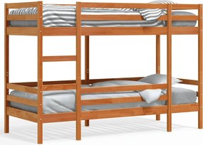 vidaXL viaszbarna tömör fenyőfa emeletes ágy 80 x 200 cm