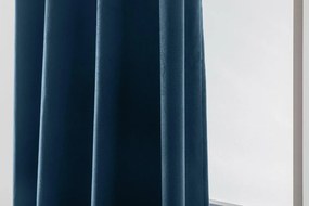 Petrolkék sötételő függöny VELVET 140x270 cm Felfüggesztés: Hullámos sínszalag
