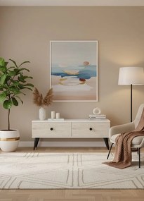 Mona TV-állvány, fehér-travertin, 120 cm