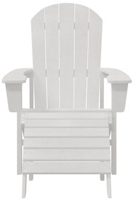 Adirondack szék lábtartóval Fehér HDPE