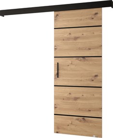 Tolóajtó, artisan tölgy/fekete/fekete, SALDOR 90 4