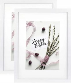 Képkeret 30x40 cm fehér akasztós 2 db-os szett