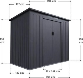 Juskys Kerti ház M 218x132x174 cm - antracit