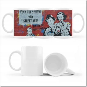 Fuck the System Grafiti fényképes bögre