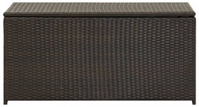 barna polyrattan kerti tárolóláda 100 x 50 x 50 cm