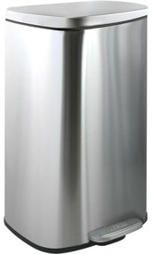 Spirella Soft-close Akira pedálos hulladékgyűjtő 30 l, csiszolt rozsdamentes acél, 30 l