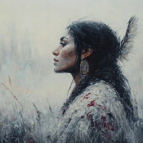 Canvas Vászonkép Portré Profil Nő Indián Etno Tribal 40x40