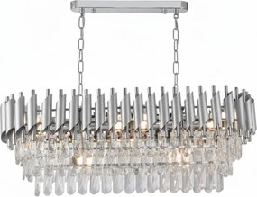 Brilagi - Láncos csillár ECLIPSE 10xE14/10W/230V 78x28 cm ezüstszínű