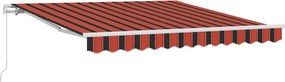vidaXL Behúzható napellenző Narancs és Barna 350 x 250 cm