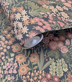 Holden Decor Tales of the Manor Lysandra kék virágos vlies tapéta – 91921