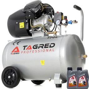 Olajkompressor 3500 W, 100 l, 230 V, 2 dugattyú, szeparátor, 2 x olaj TA361