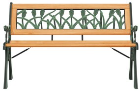 tömör fenyőfa és acél kerti pad 116 cm