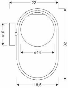 Fali lámpa CORDEL 1xG9/28W/230V fekete/füstös fekete