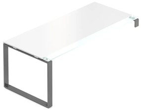 Creator asztal 200 x 90 cm, grafit alap, 1 láb, fehér