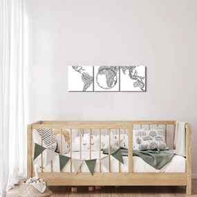 Kép - Térkép vonalakban (órával) (90x30 cm)