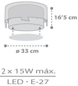 Dalber 61276 - Gyerek mennyezeti lámpa LOVING DEER 2xE27/15W/230V