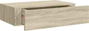 vidaXL tölgyszínű MDF falra szerelhető fiókos polc 40 x 23,5 x 10 cm