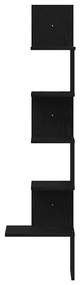 fekete forgácslap fali sarokpolc 32x32x127,5 cm