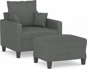 vidaXL sötétszürke szövet kanapéfotel lábtartóval 60 cm