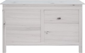 vidaXL fehér tömör fenyőfa kerti tárolóláda 99 x 49,5 x 58,5 cm