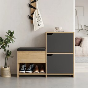 Haven Shoe Bench - Oak, Anthracite