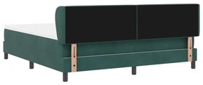 Boxspring Ágy Matraccal Sötétzöld 180x200 cm Bársony