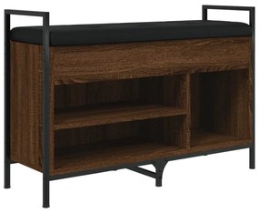 barna tölgy színű szerelt fa cipőtároló pad 85,5 x 32 x 57,5 cm