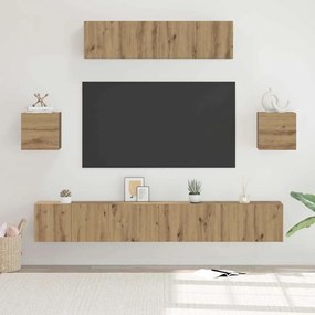 TV szekrény garnitúra 7 pcs kézműves tölgy 80 x 30 x 30 cm