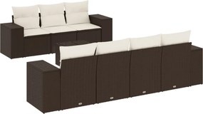 vidaXL 8 részes barna polyrattan kerti ülőgarnitúra párnákkal