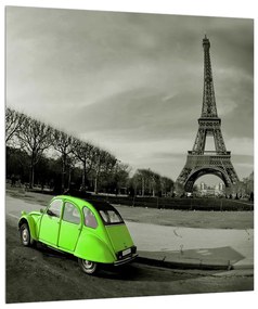 Eiffel torony és a zöld autó kép (30x30 cm)
