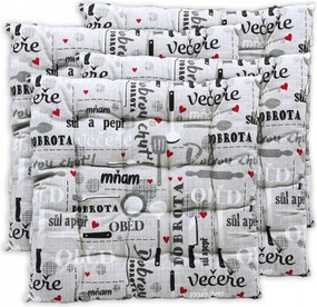 Home Elements Steppelt ülőpárna 40x40 cm, 4 darabos szett, Bon appetit