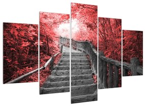 Emelkedő lépcső a tájban (150x105 cm)