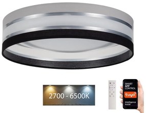 Belis LED Dimmelhető mennyezeti lámpa SMART CORAL 24W/230V Wi-Fi Tuya fekete/szürke + távirányító BE0872